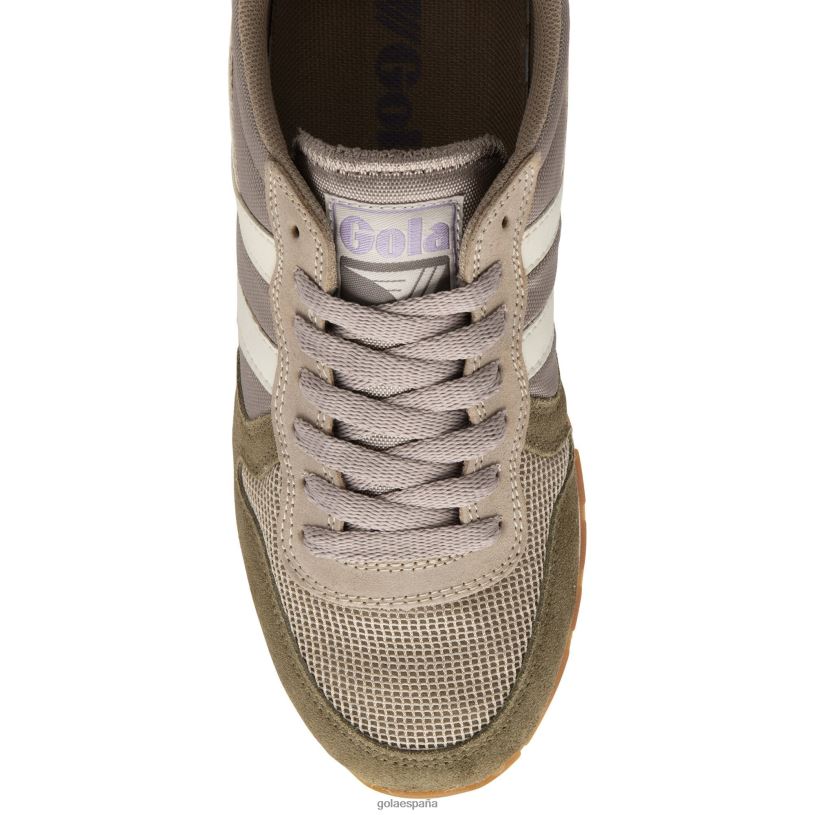 calzado V4PZL322 mujer Gola zapatillas clásicas daytona gris pluma/caqui/blanco roto