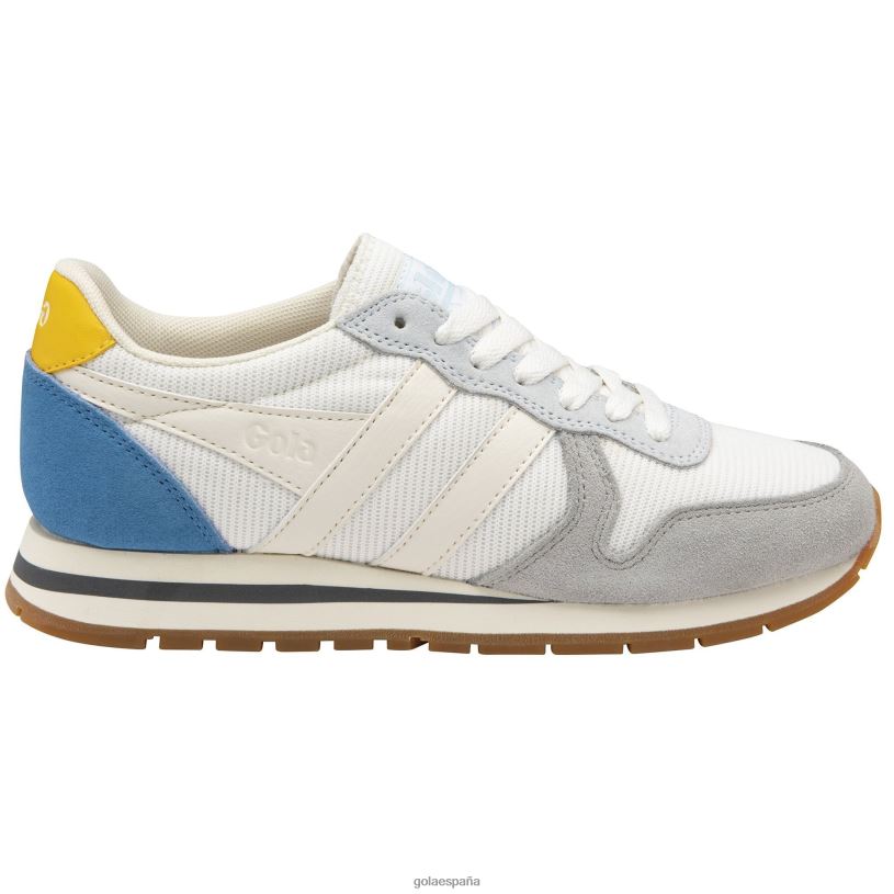 calzado V4PZL324 mujer Gola zapatillas clásicas de malla daytona blanco roto/azul hielo/sol