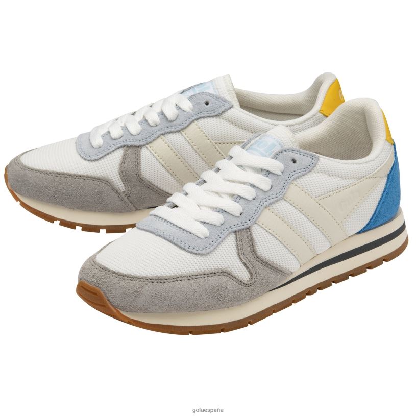 calzado V4PZL324 mujer Gola zapatillas clásicas de malla daytona blanco roto/azul hielo/sol
