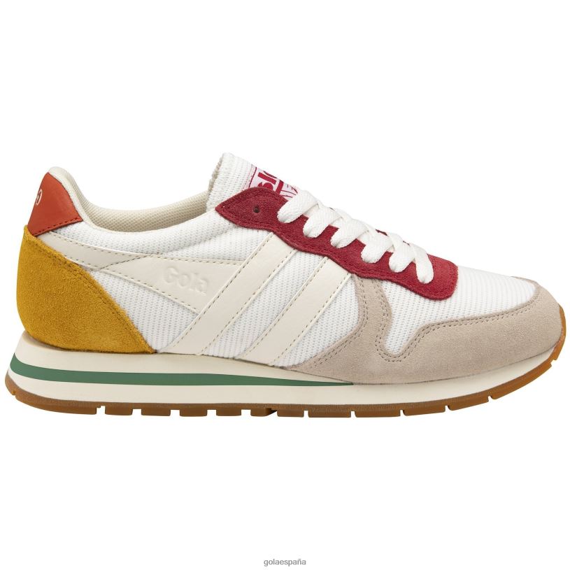 calzado V4PZL325 mujer Gola zapatillas clásicas de malla daytona blanco roto/rojo oscuro/naranja malhumorado