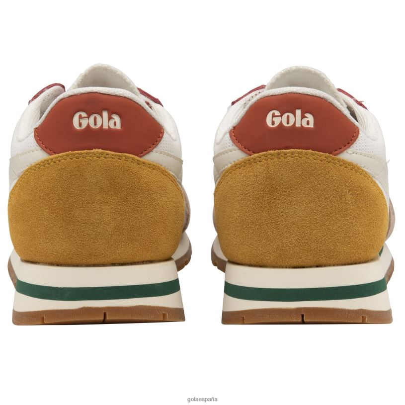 calzado V4PZL325 mujer Gola zapatillas clásicas de malla daytona blanco roto/rojo oscuro/naranja malhumorado