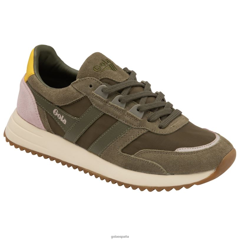 calzado V4PZL342 mujer Gola zapatillas clásicas chicago caqui/sol
