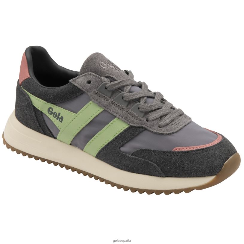 calzado V4PZL344 mujer Gola zapatillas clásicas chicago ceniza/verde pátina/rosa coral