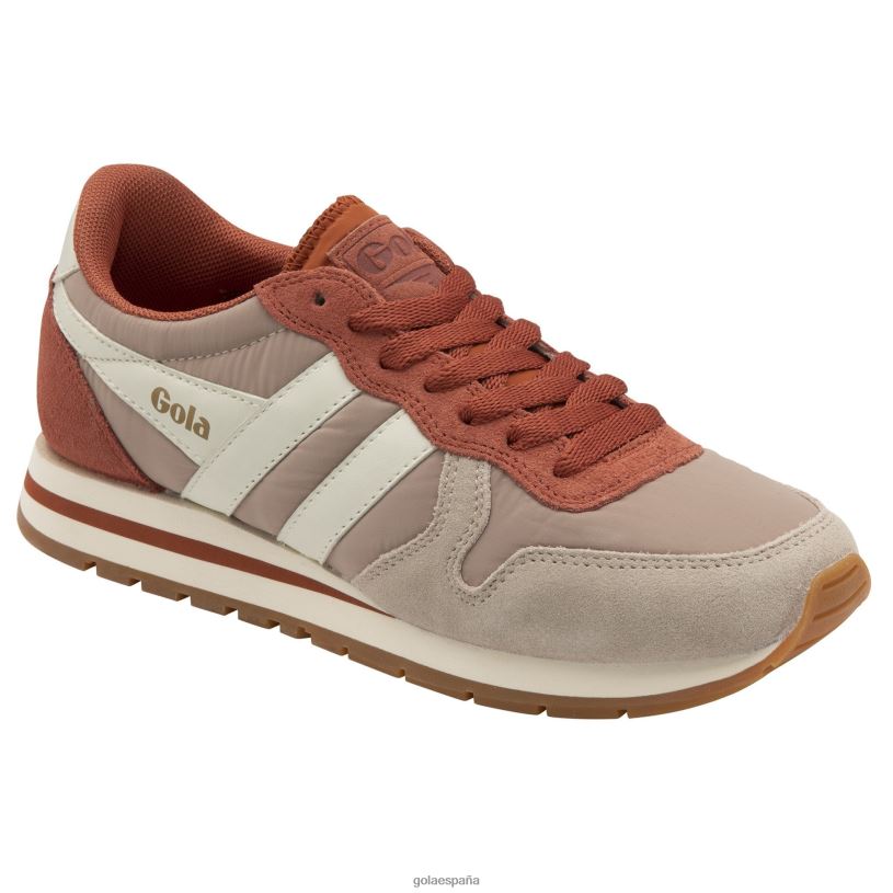 calzado V4PZL356 mujer Gola tenis clásicos daytona chute gris pluma/naranja especia/blanco roto