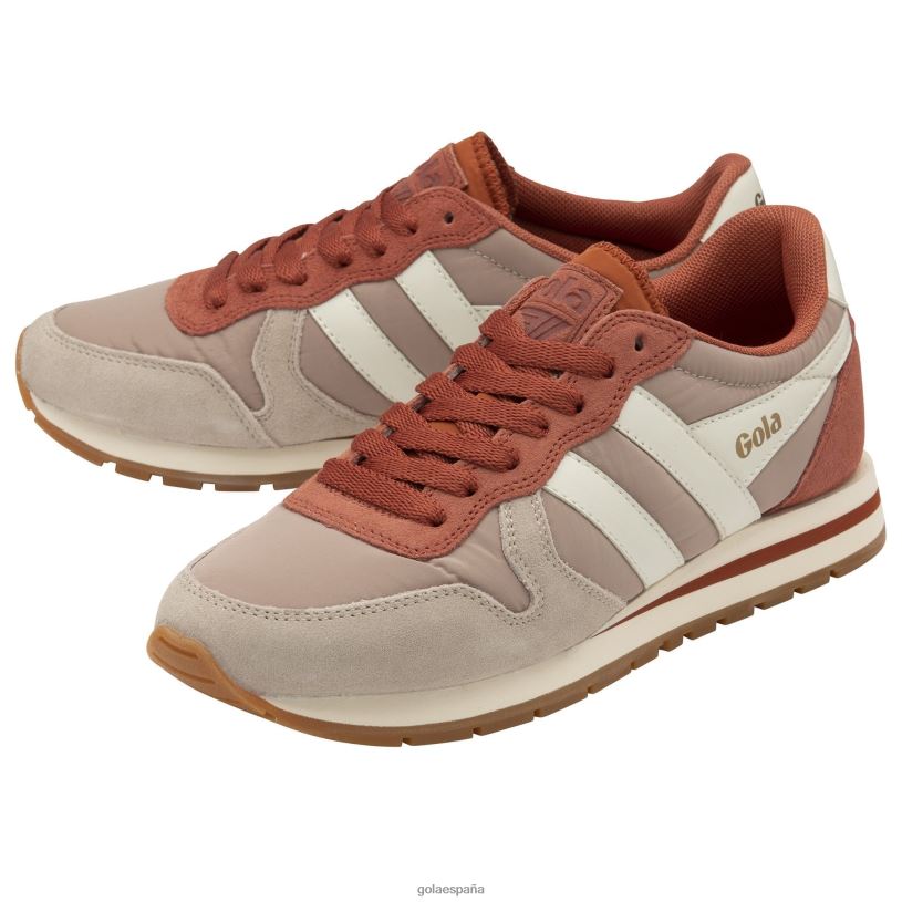 calzado V4PZL356 mujer Gola tenis clásicos daytona chute gris pluma/naranja especia/blanco roto