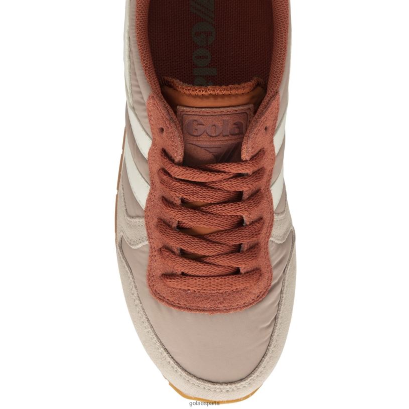 calzado V4PZL356 mujer Gola tenis clásicos daytona chute gris pluma/naranja especia/blanco roto