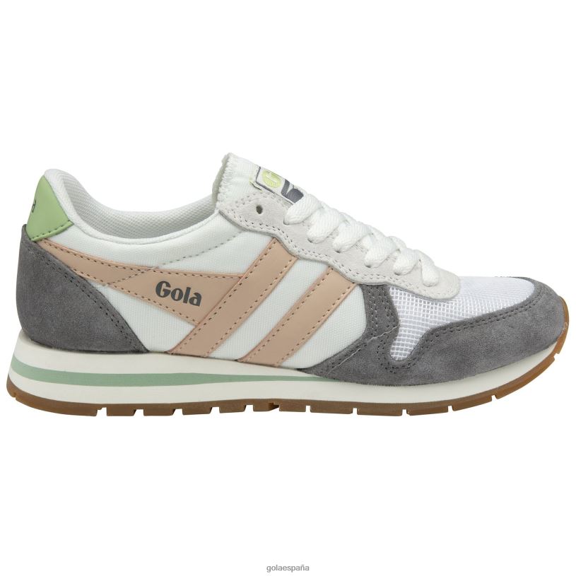 calzado V4PZL361 mujer Gola zapatillas clásicas daytona blanco/rosa perla/verde pátina
