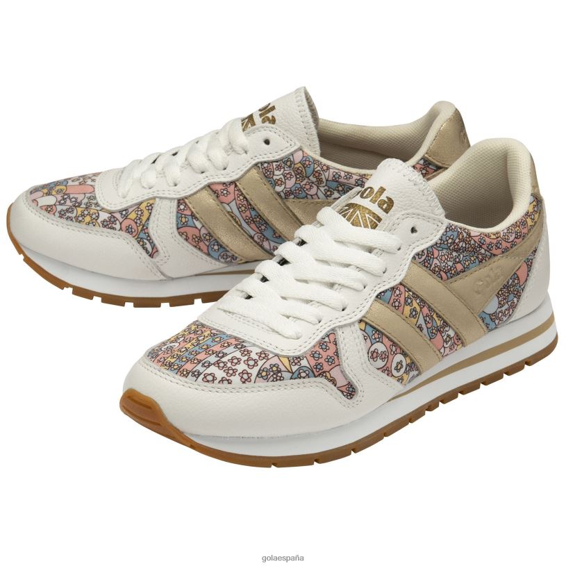 calzado V4PZL364 mujer Gola zapatillas clásicas daytona lbty cp blanco/dorado/multicolor