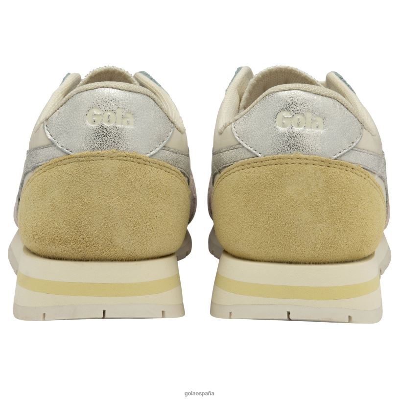 calzado V4PZL366 mujer Gola zapatillas clásicas cuadrante daytona blanco hueso/flor/plata/limón