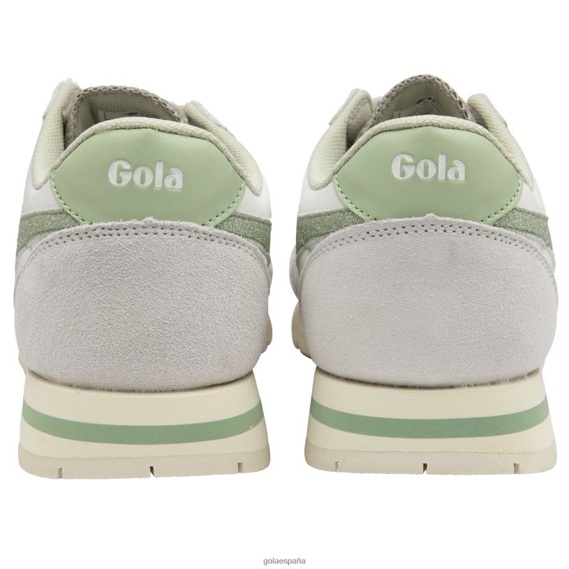 calzado V4PZL369 mujer Gola zapatillas clásicas daytona con purpurina blanco/verde claro