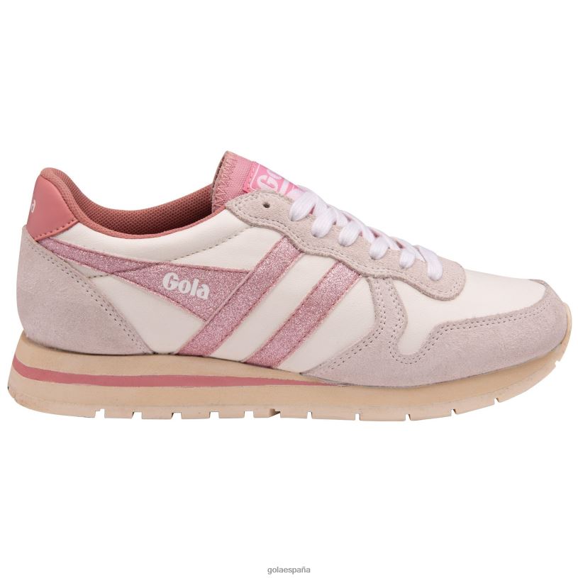calzado V4PZL370 mujer Gola zapatillas clásicas daytona con purpurina blanco/rosa claro