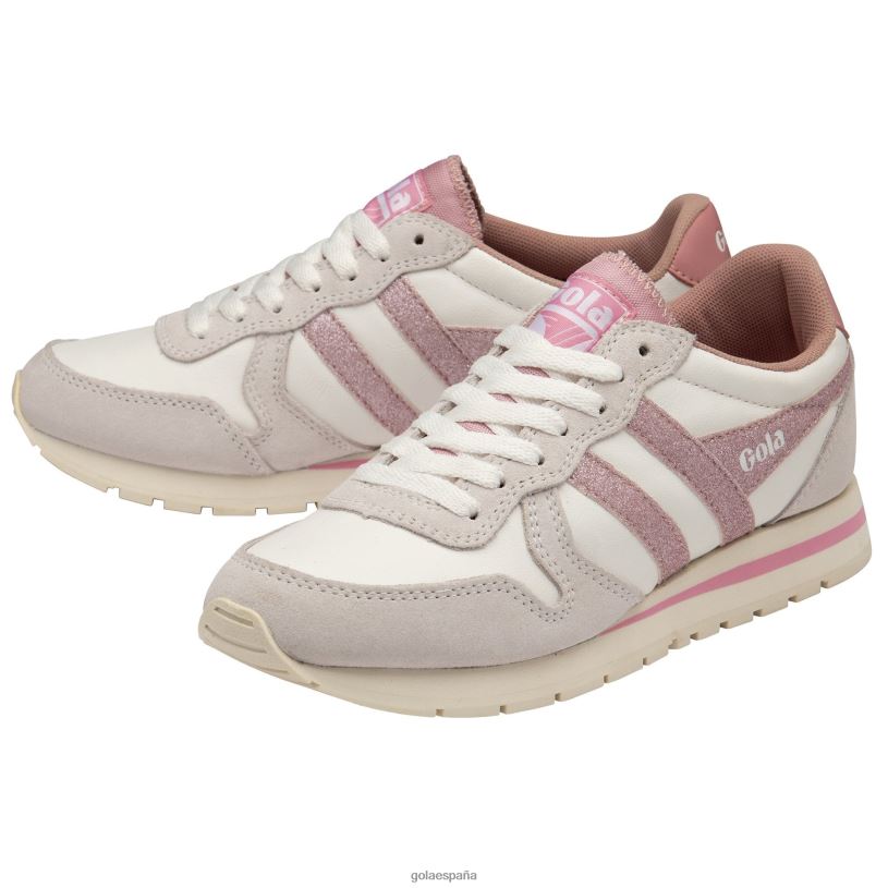 calzado V4PZL370 mujer Gola zapatillas clásicas daytona con purpurina blanco/rosa claro