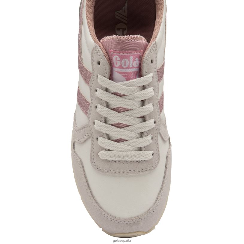 calzado V4PZL370 mujer Gola zapatillas clásicas daytona con purpurina blanco/rosa claro