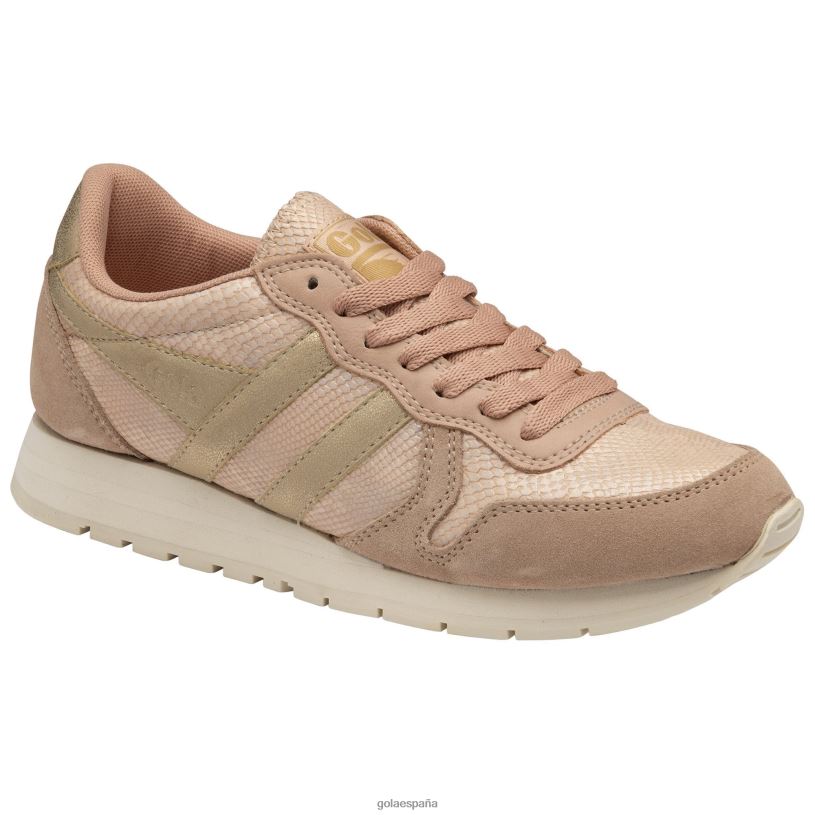calzado V4PZL371 mujer Gola zapatillas clásicas de lagarto daytona rubor rosa/dorado