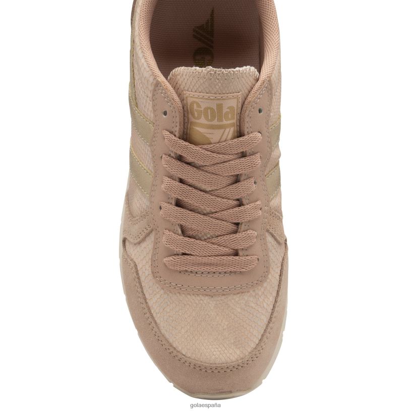 calzado V4PZL371 mujer Gola zapatillas clásicas de lagarto daytona rubor rosa/dorado