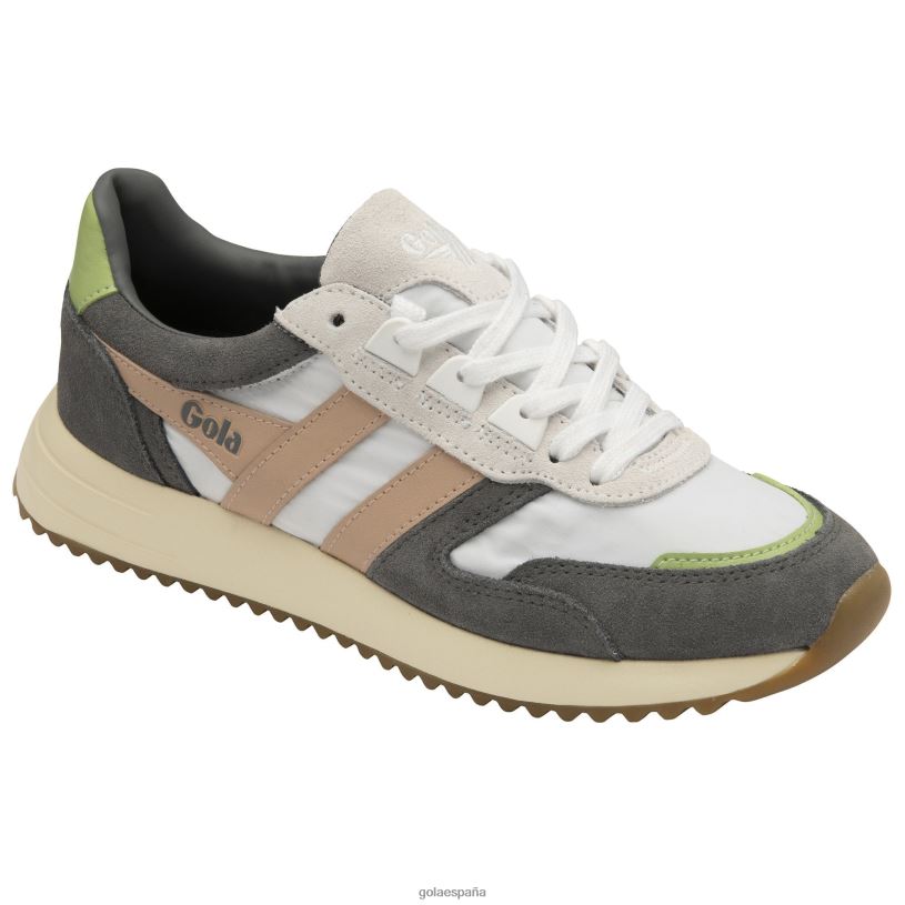 calzado V4PZL384 mujer Gola zapatillas clásicas chicago blanco/rosa perla/verde pátina