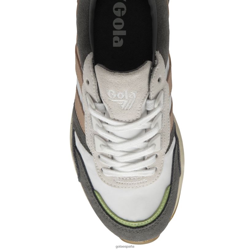 calzado V4PZL384 mujer Gola zapatillas clásicas chicago blanco/rosa perla/verde pátina