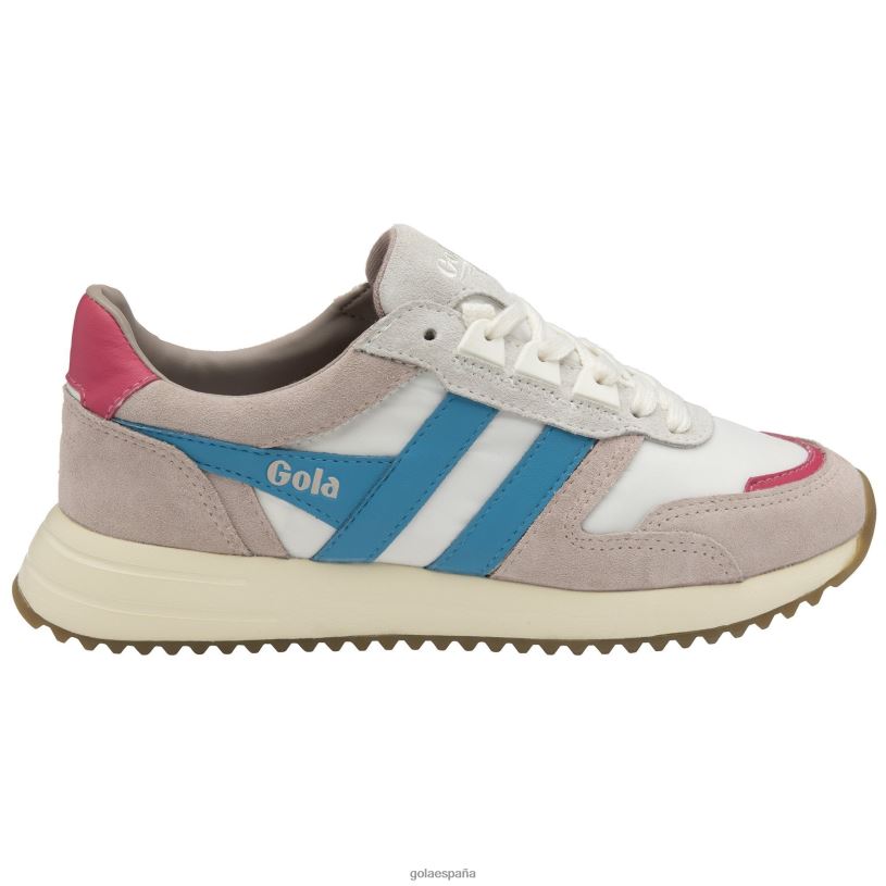 calzado V4PZL385 mujer Gola zapatillas clásicas chicago blanco/laguna/rosa flúor