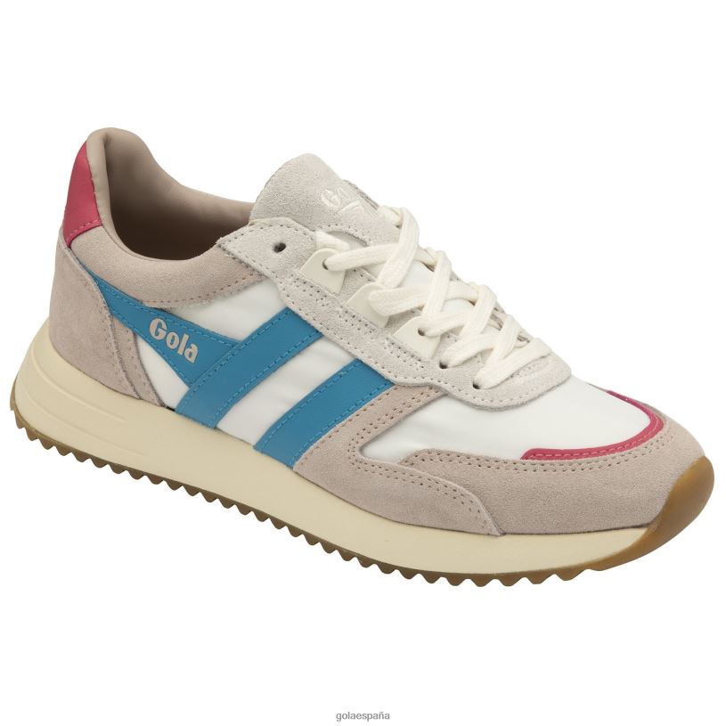 calzado V4PZL385 mujer Gola zapatillas clásicas chicago blanco/laguna/rosa flúor