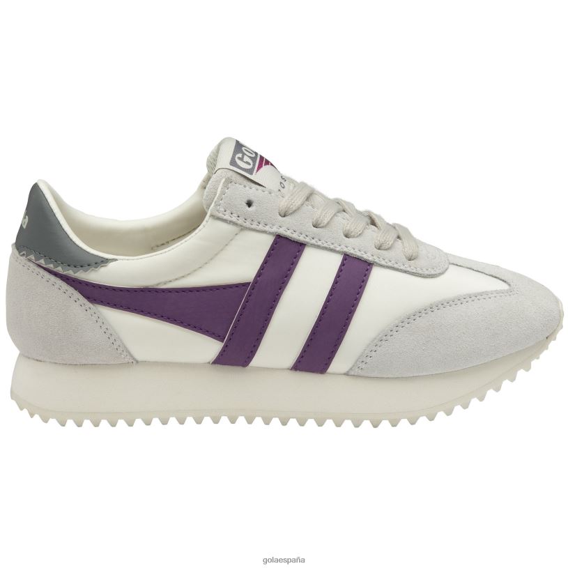 calzado V4PZL387 mujer Gola zapatillas clásicas boston '78 blanco hueso/dedalera/fresno