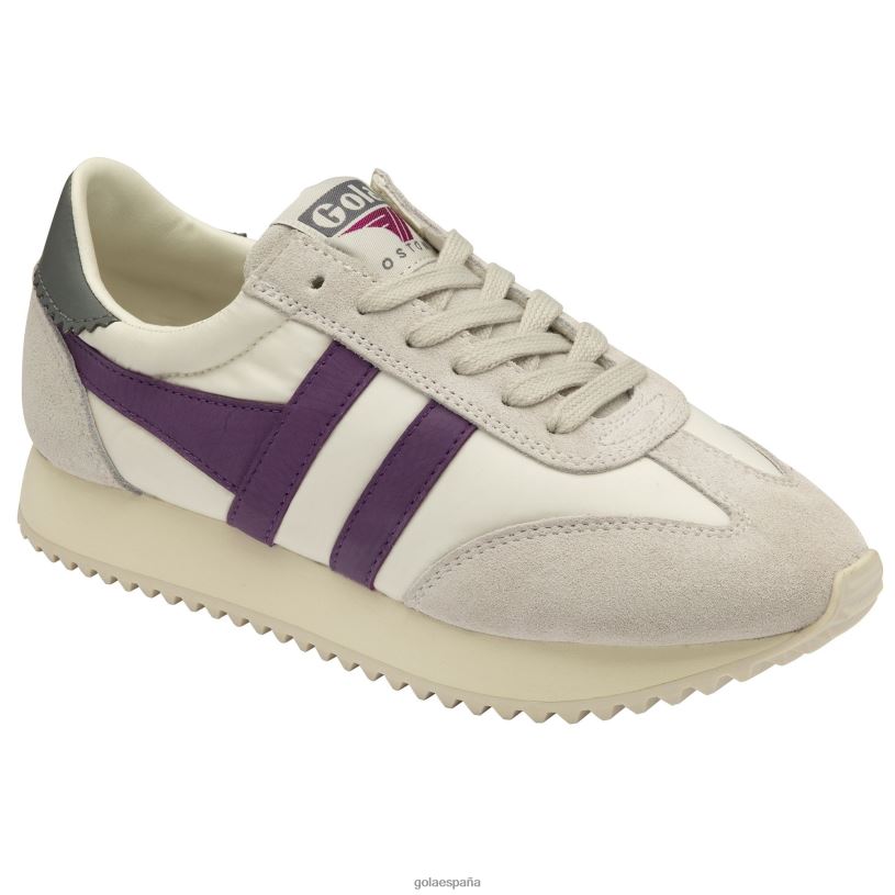 calzado V4PZL387 mujer Gola zapatillas clásicas boston '78 blanco hueso/dedalera/fresno