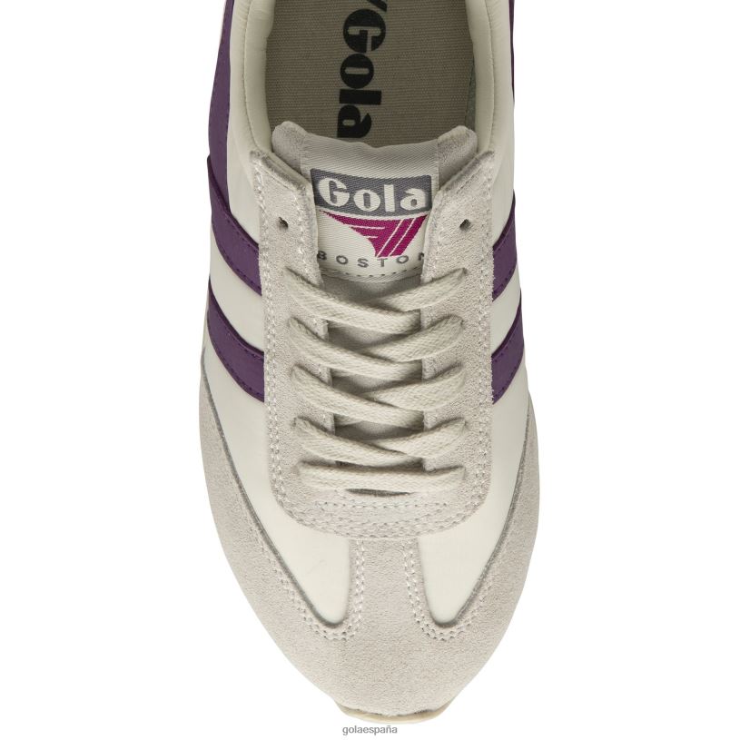 calzado V4PZL387 mujer Gola zapatillas clásicas boston '78 blanco hueso/dedalera/fresno