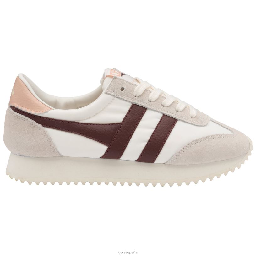 calzado V4PZL389 mujer Gola zapatillas clásicas boston '78 blanco/burdeos/rosa perla
