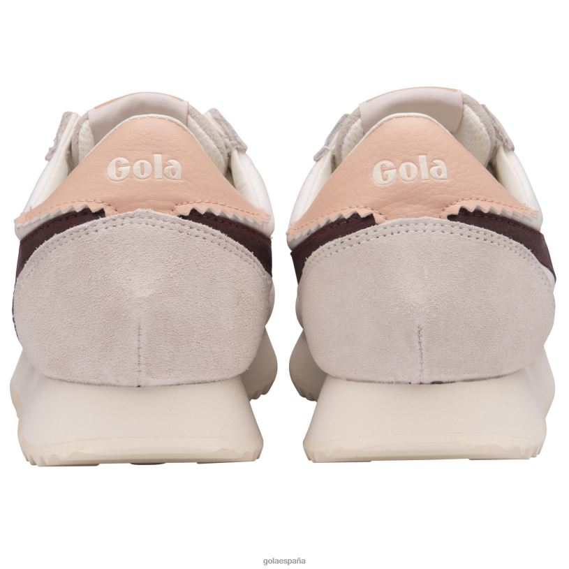 calzado V4PZL389 mujer Gola zapatillas clásicas boston '78 blanco/burdeos/rosa perla