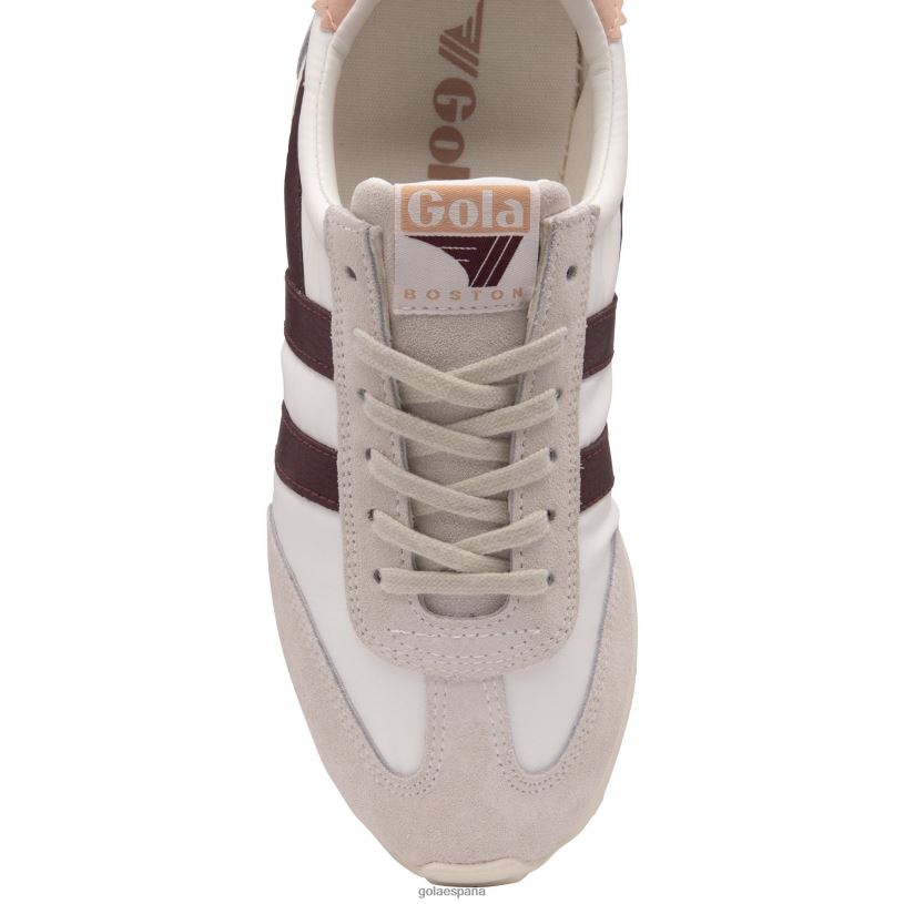 calzado V4PZL389 mujer Gola zapatillas clásicas boston '78 blanco/burdeos/rosa perla