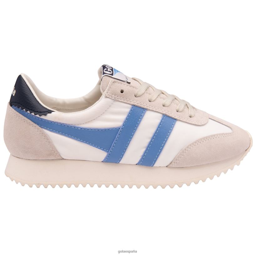 calzado V4PZL390 mujer Gola zapatillas clásicas boston '78 blanco roto/azul vista/azul marino