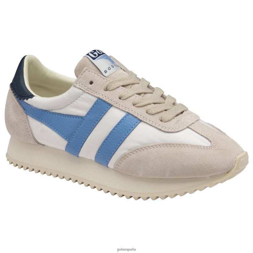 calzado V4PZL390 mujer Gola zapatillas clásicas boston '78 blanco roto/azul vista/azul marino