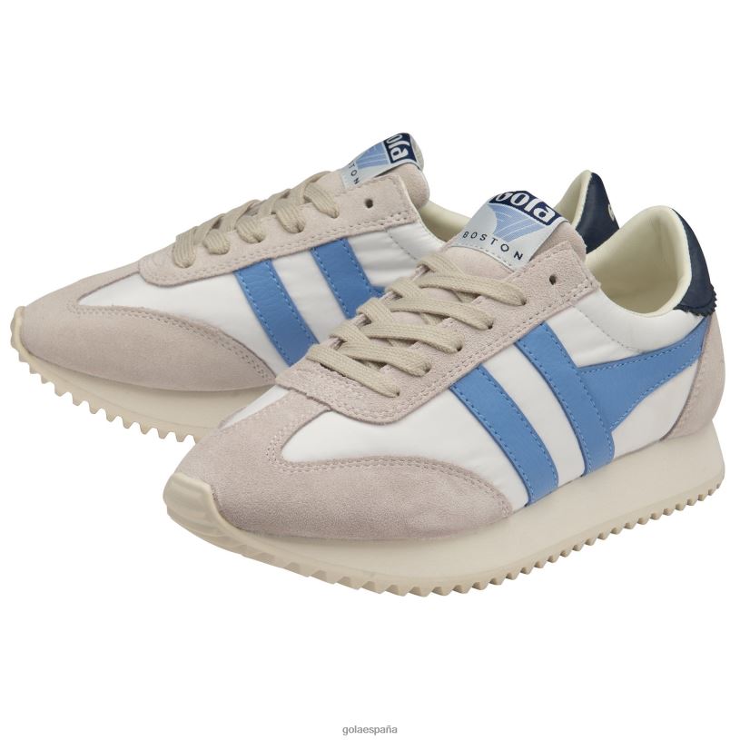 calzado V4PZL390 mujer Gola zapatillas clásicas boston '78 blanco roto/azul vista/azul marino