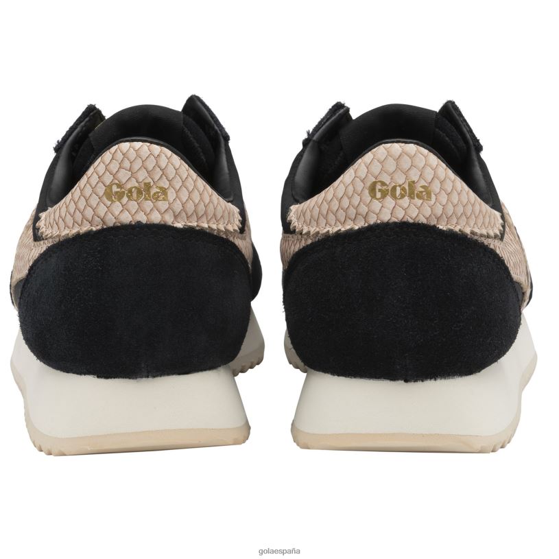 calzado V4PZL393 mujer Gola tenis classics boston '78 con serpiente negro/rosa