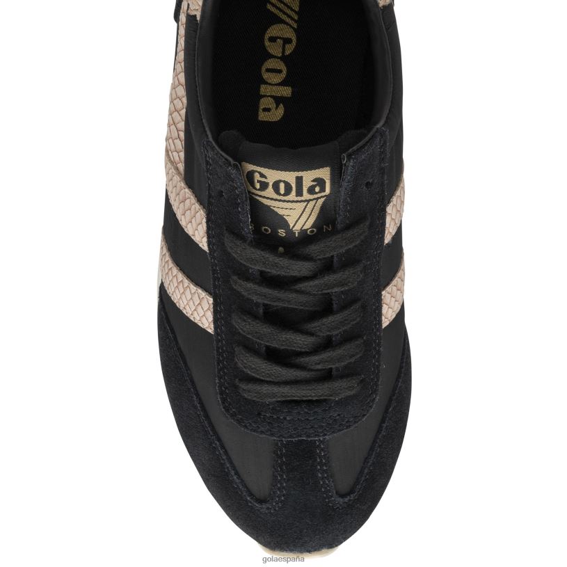 calzado V4PZL393 mujer Gola tenis classics boston '78 con serpiente negro/rosa