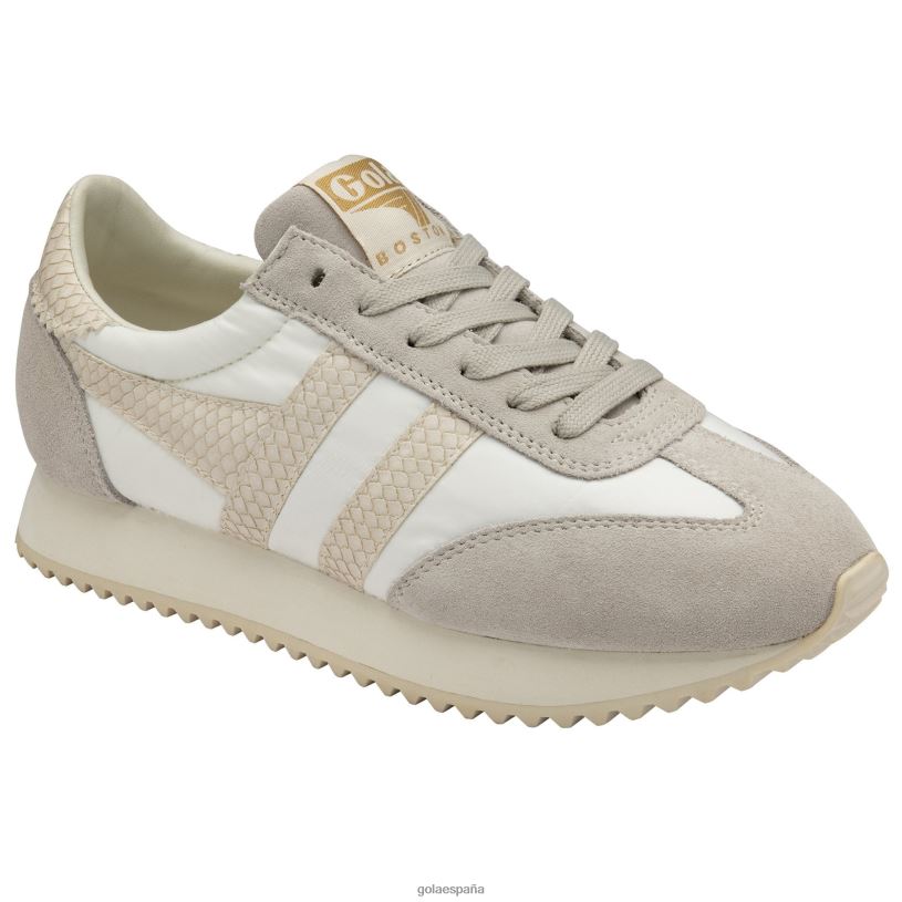 calzado V4PZL395 mujer Gola tenis classics boston '78 con serpiente blanquecino