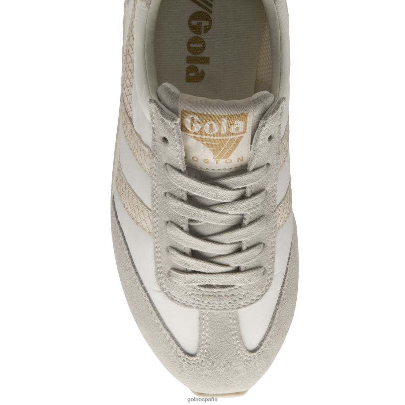 calzado V4PZL395 mujer Gola tenis classics boston '78 con serpiente blanquecino