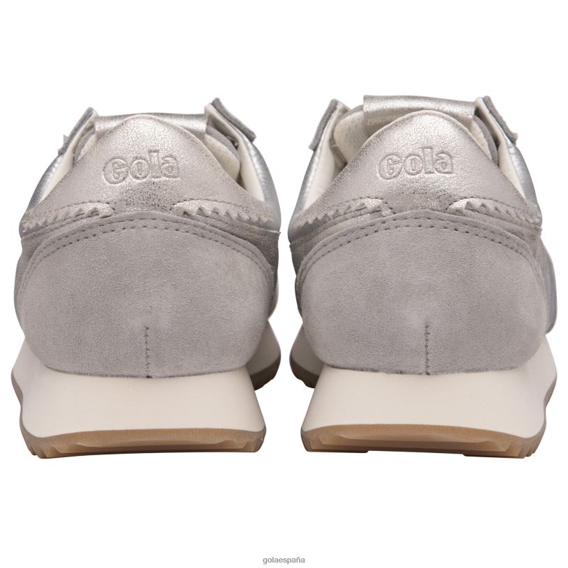 calzado V4PZL396 mujer Gola tenis classics boston '78 metalizados plata