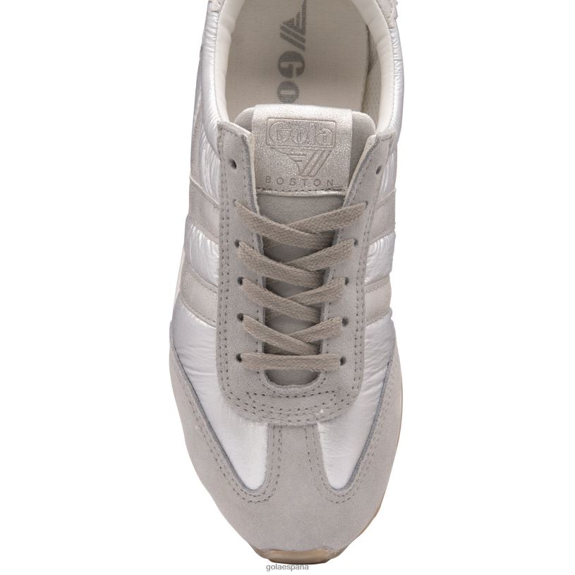 calzado V4PZL396 mujer Gola tenis classics boston '78 metalizados plata