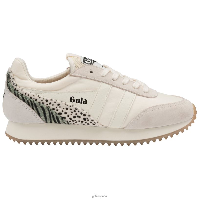 calzado V4PZL397 mujer Gola zapatillas clásicas manhattan blanco hueso/guepardo/cebra