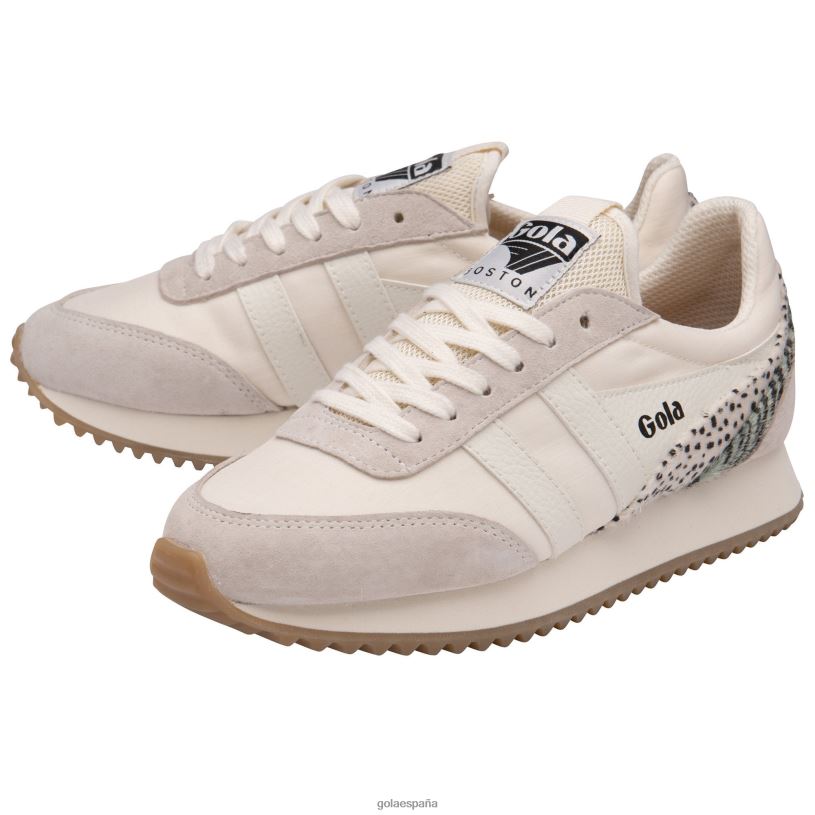 calzado V4PZL397 mujer Gola zapatillas clásicas manhattan blanco hueso/guepardo/cebra
