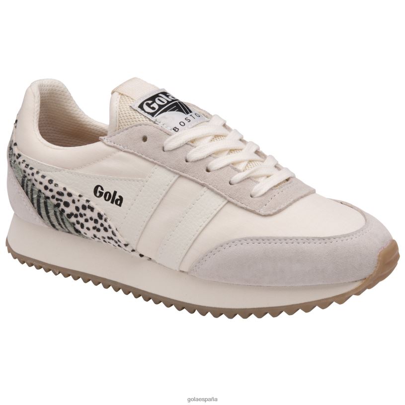 calzado V4PZL397 mujer Gola zapatillas clásicas manhattan blanco hueso/guepardo/cebra