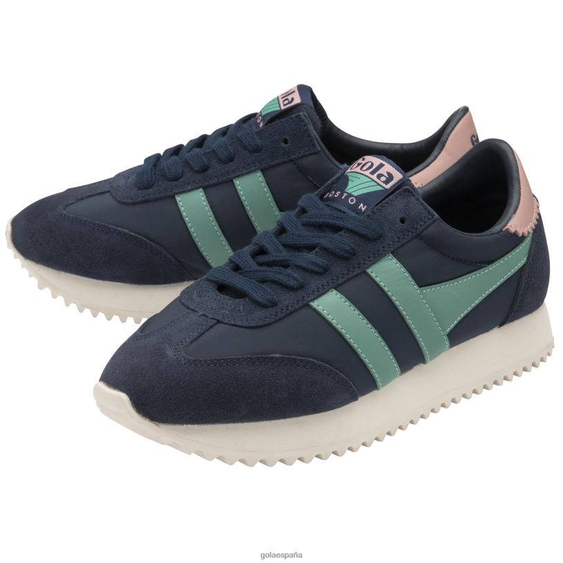 calzado V4PZL398 mujer Gola zapatillas clásicas boston '78 azul marino/verde niebla/rosa coral