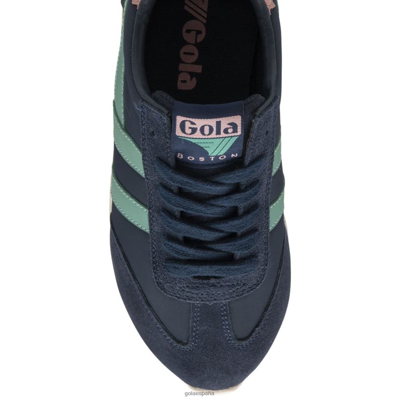 calzado V4PZL398 mujer Gola zapatillas clásicas boston '78 azul marino/verde niebla/rosa coral