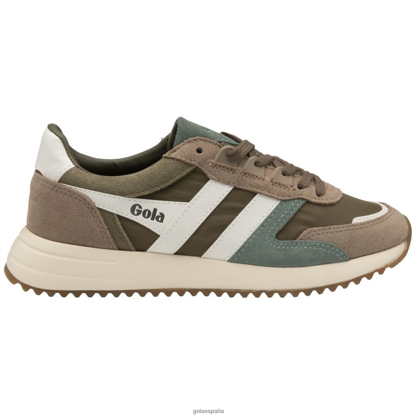 calzado V4PZL399 mujer Gola zapatillas clásicas chicago caqui/capuchino/blanco roto