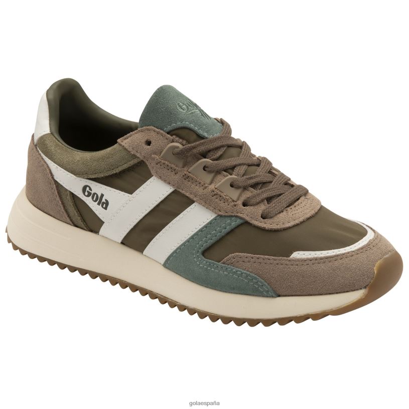 calzado V4PZL399 mujer Gola zapatillas clásicas chicago caqui/capuchino/blanco roto