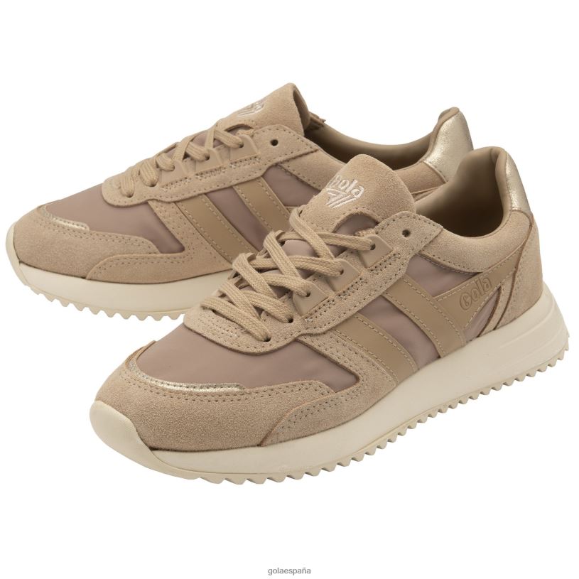 calzado V4PZL401 mujer Gola zapatillas clásicas chicago glimmer avena/oro