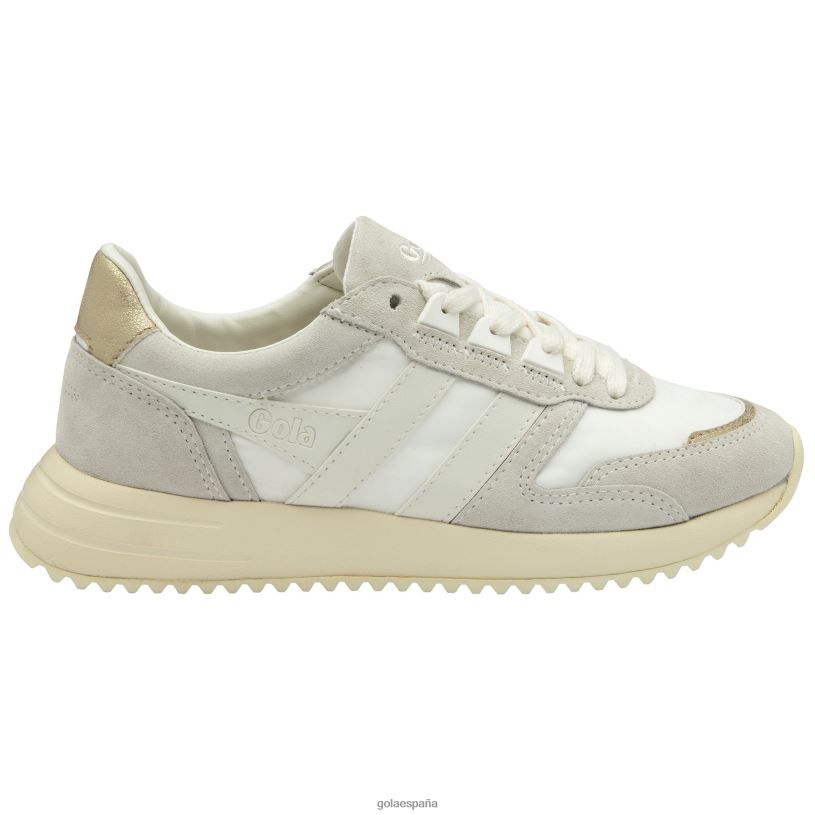 calzado V4PZL402 mujer Gola zapatillas clásicas chicago glimmer blanco hueso/oro