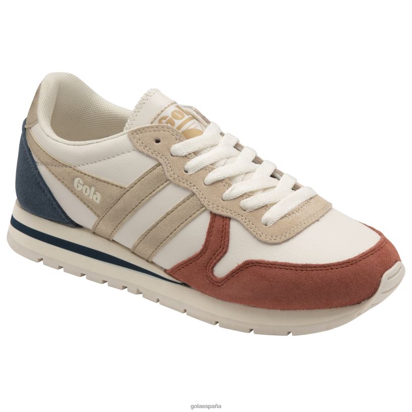calzado V4PZL408 mujer Gola zapatillas clásicas cuadrante daytona blanco hueso/naranja especia/oro/tinta
