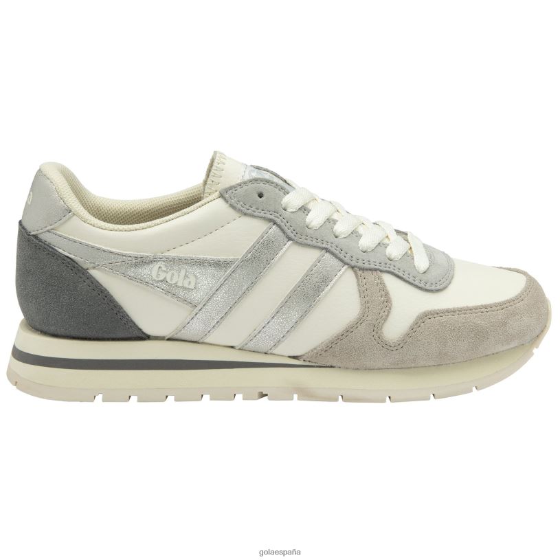 calzado V4PZL409 mujer Gola zapatillas clásicas cuadrante daytona blanco roto/gris pluma/plata/ceniza