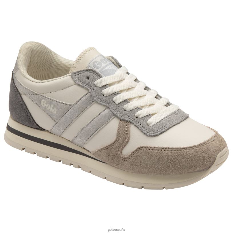 calzado V4PZL409 mujer Gola zapatillas clásicas cuadrante daytona blanco roto/gris pluma/plata/ceniza